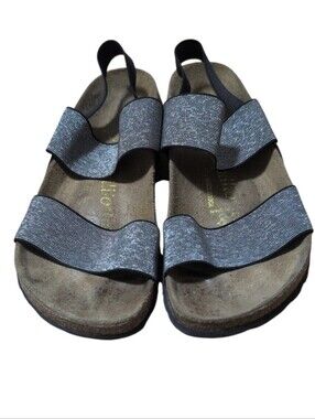 Birkenstock Papillio Caterina Silver Slingback Sandals EU 37 US 6 Comfort